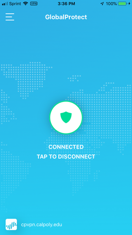 GLobalProtect. Connected message