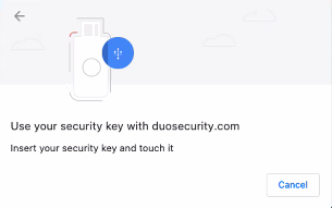 duosecurity.com. 'Use your security key with duosecurity.com'