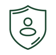 Accounts and Identity Icon Shield with person inside