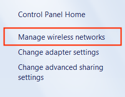 In Windows 7, manage wireless networks